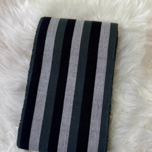 Dark grey striped Aso Oke